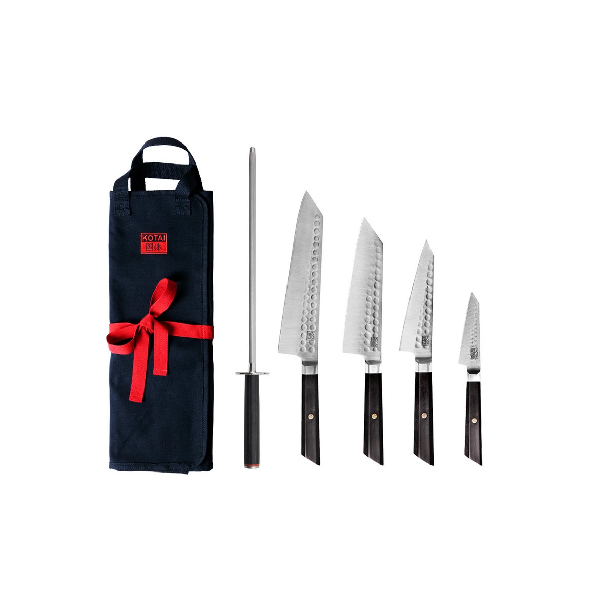Kotai Bunka Complete Set Deluxe – 4 Messen + Messenzak & Aanzetstaal - Geleverd in een Luxe bamboe geschenkverpakking