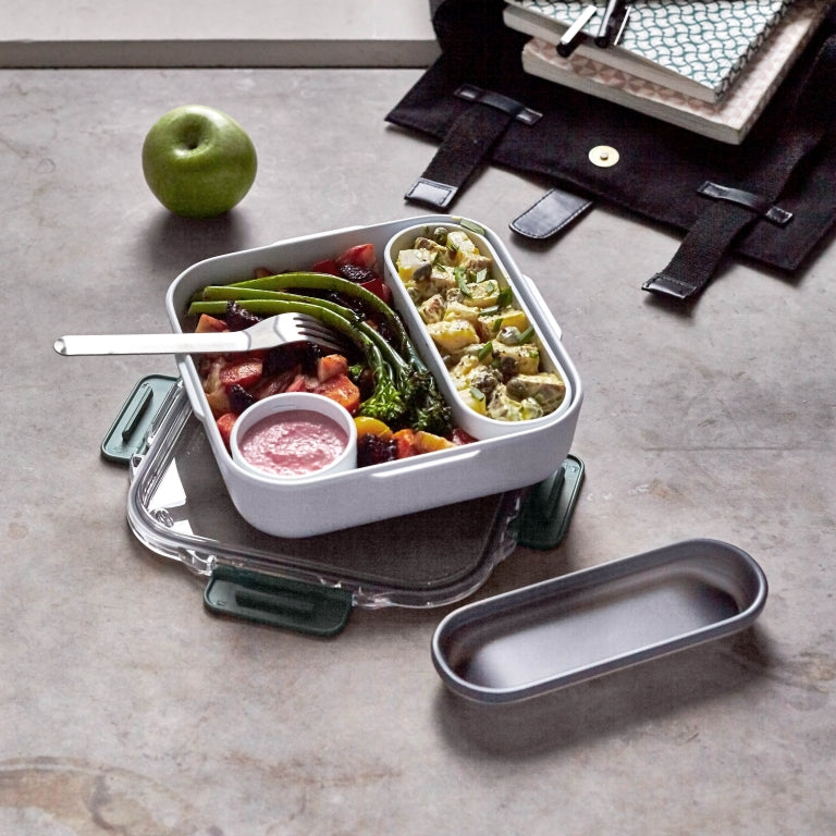 Black+Blum Lunchbox Original Groen – 3 Vakken, Lekvrij & Functioneel 198x198x56mm