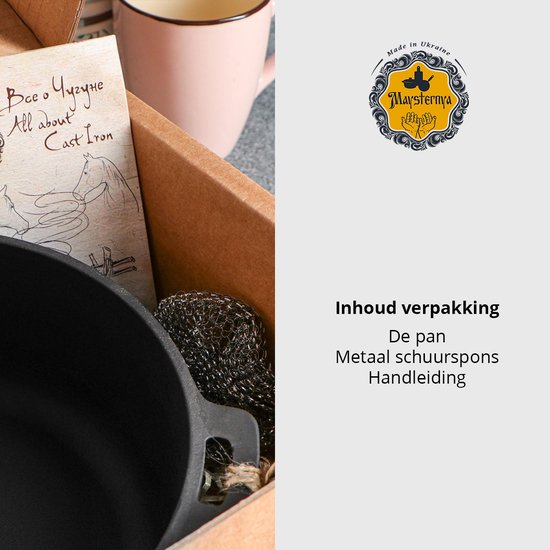 Maysternya Gietijzeren Grillpan vierkant - 28 x 28 x 4 cm