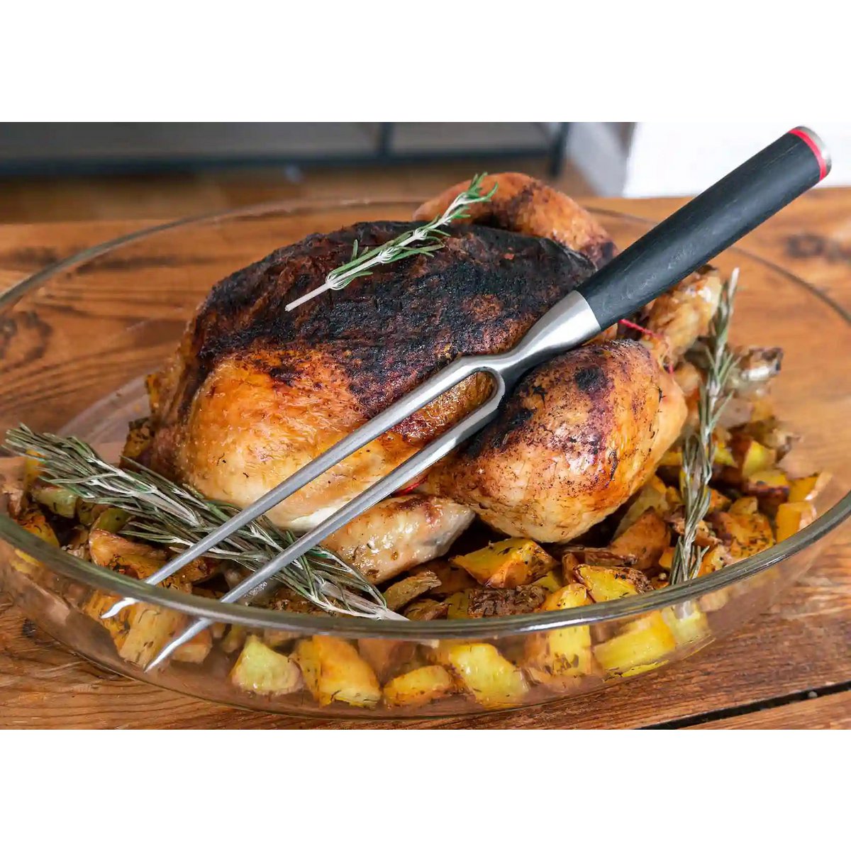 Kotai Vleesvork 27 cm – Voor Het Hanteren Van Vlees Met Precisie - Geleverd in een Luxe bamboe geschenkverpakking