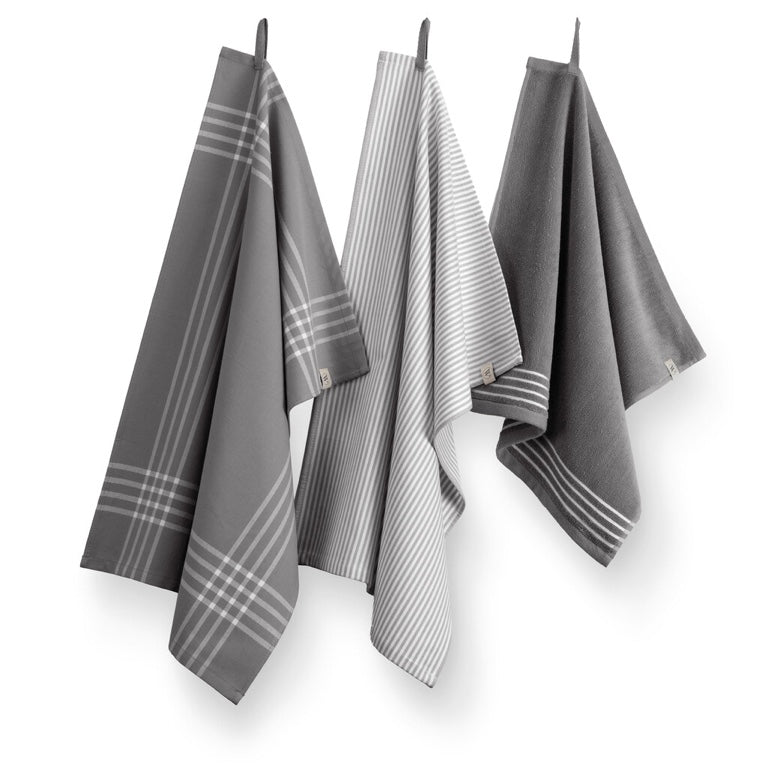 Walra Keukenset 3-delig Grijs – Superior Kitchen Set – Katoen