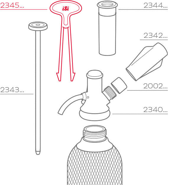 iSi Sleutel voor meetbuis Sodamaker Classic