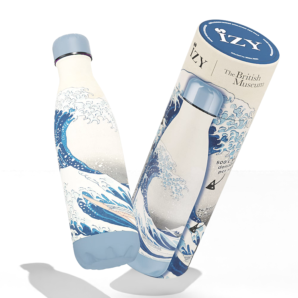 IZY Drinkfles - The Great Wave - 500ML Kunstzinnige & Duurzame Fles- The British Museum Collectie