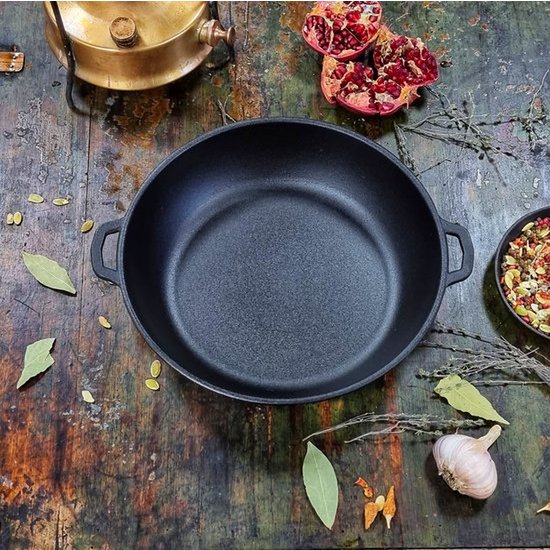 Maysternya Gietijzeren Barbecuepan met handvaten - Ø 26 x 2.5 cm