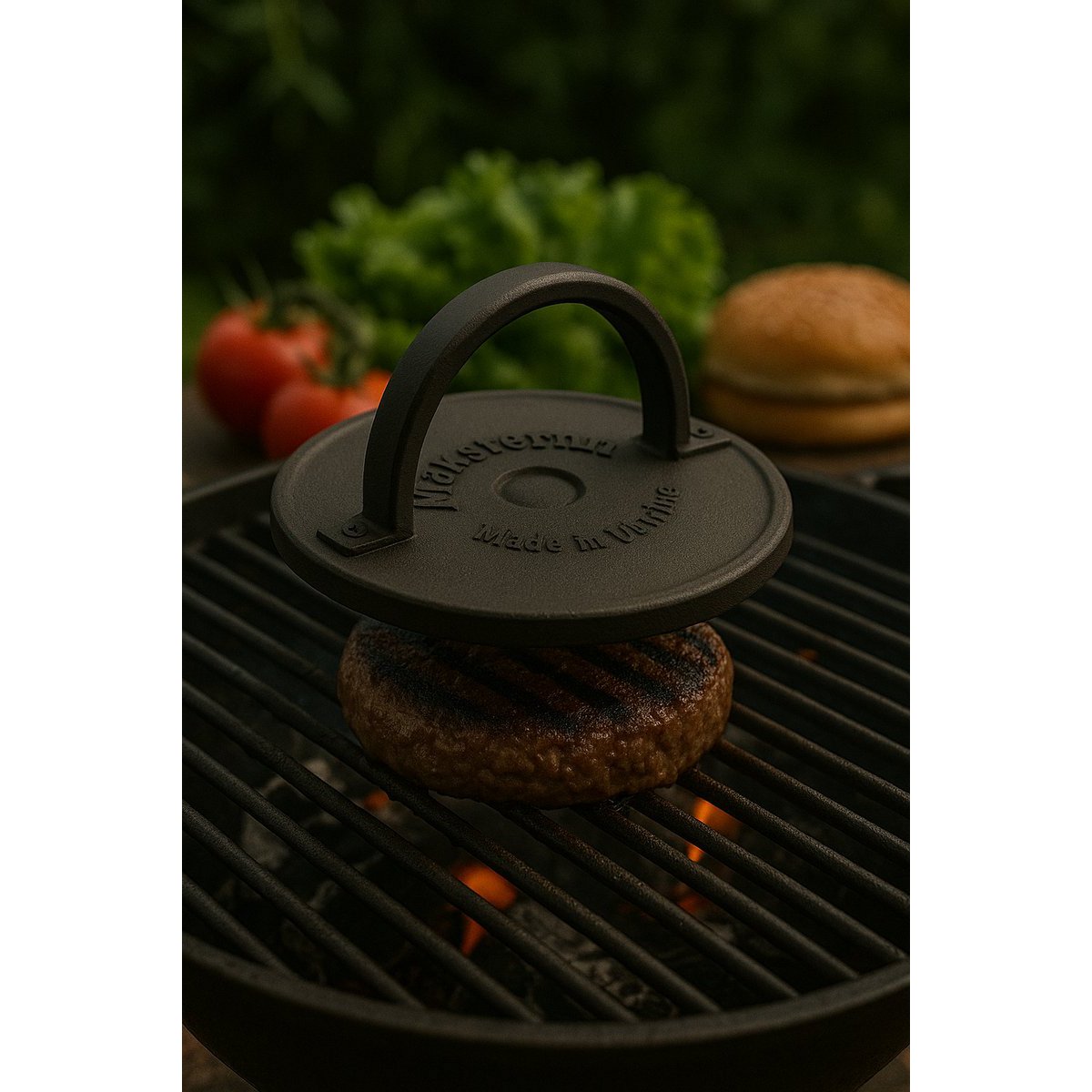 Maysternya Gietijzeren Hamburgerpers - Ø 20 cm