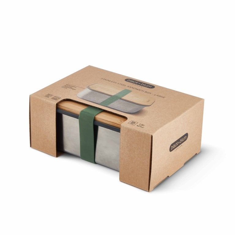 Black+Blum Broodtrommel - Groen - 190 × 135 × 75 mm | Duurzaam, Lekvrij & Multifunctioneel