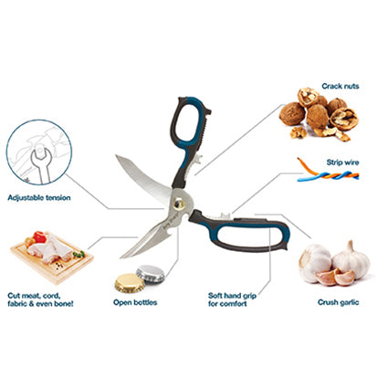 Anysharp 5-in-1 schaar multifunctioneel - Zwart/blauw