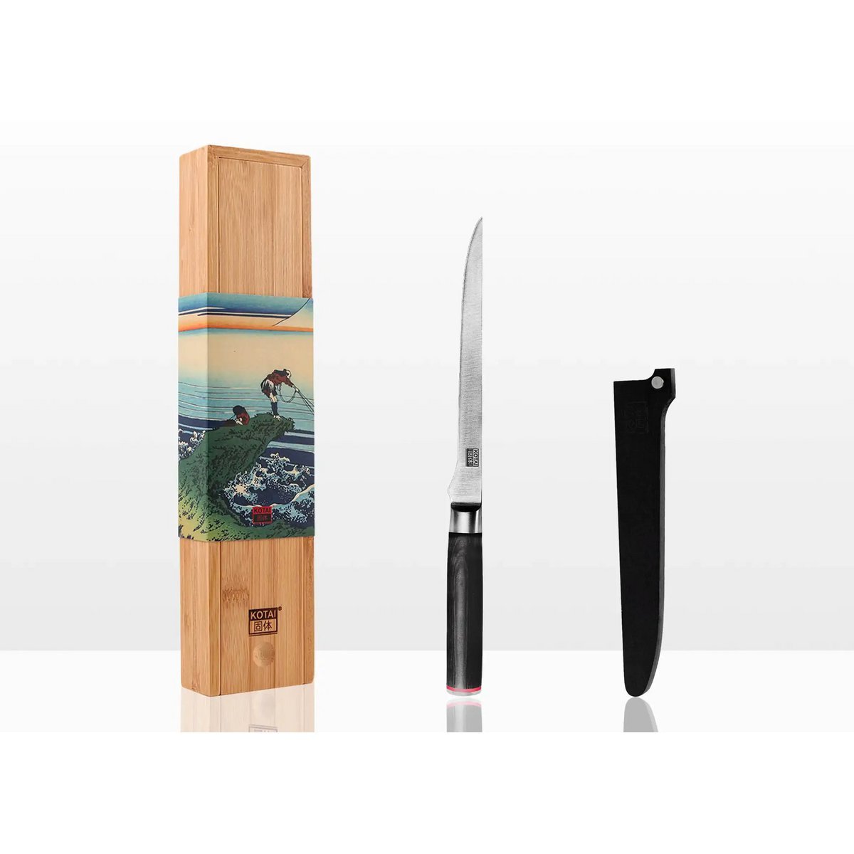 Kotai Flexibel Fileermes 200 mm – Met Bamboe Saya - Geleverd in een Luxe bamboe geschenkverpakking