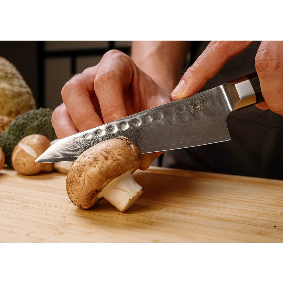 Kotai Bunka Petty Damascus Mes – 135 mm Universeelmes - Geleverd in een Luxe bamboe geschenkverpakking