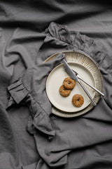 Walra Servet Set Lovely Linnen Ruffles 4-delig - Grijs