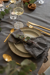 Walra Servet Set Lovely Linnen Ruffles 4-delig - Grijs