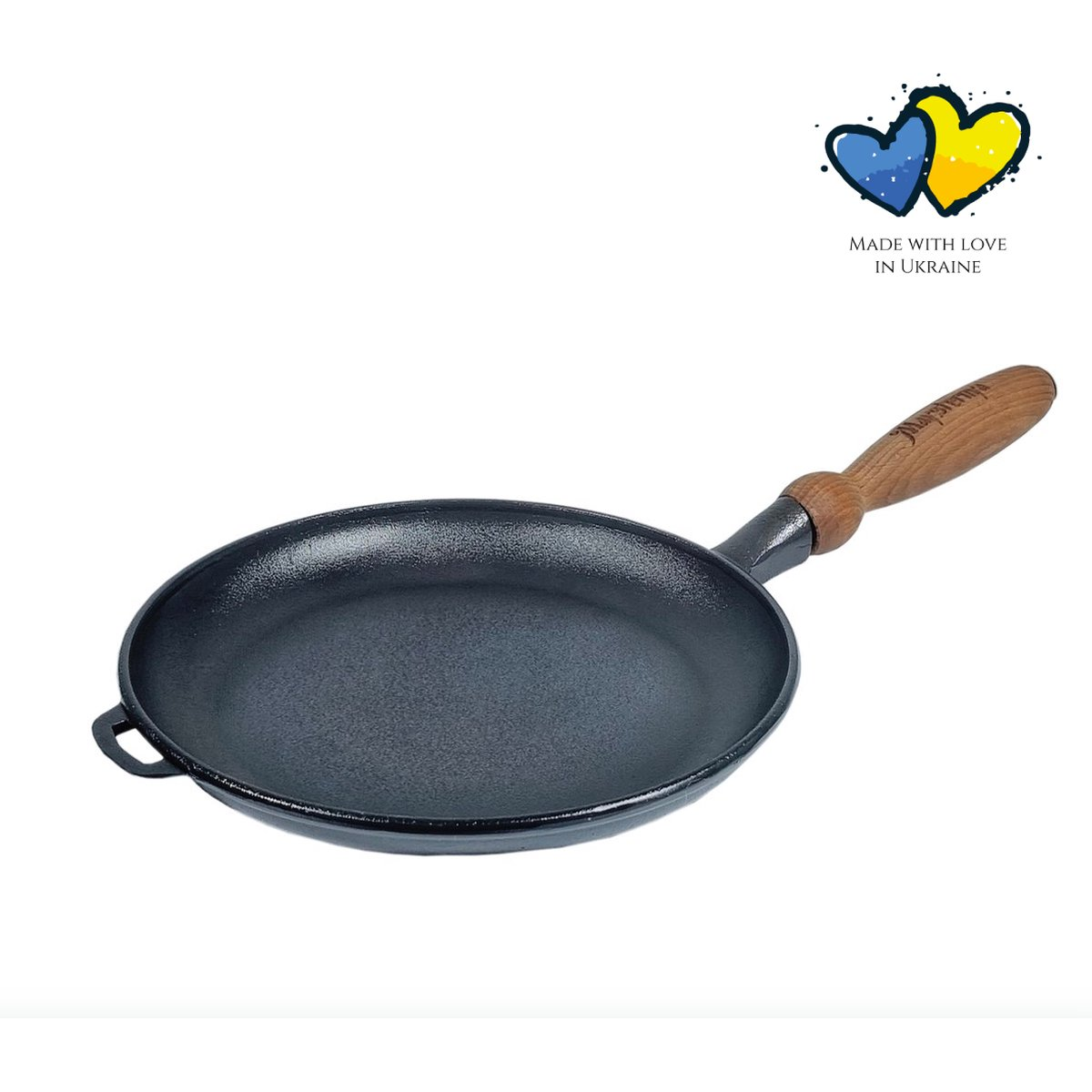 Maysternya Gietijzeren Pannenkoekenpan met houten handvat - Ø 22 x 2.5 cm
