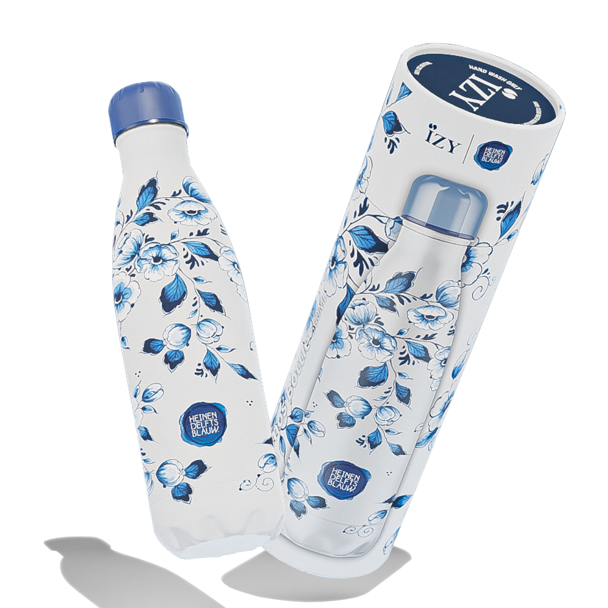 IZY Drinkfles - Heinen Delfts Blue | Luxe Thermofles 500ML met Delfts Blauw Design