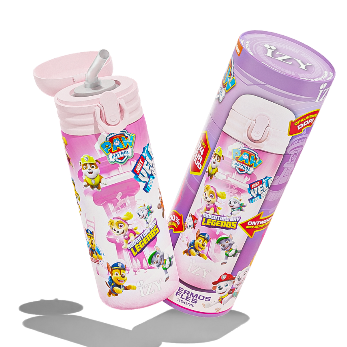 IZY Kids Drinkfles - Paw Patrol | 350ML Lekvrije RVS Fles voor Kinderen