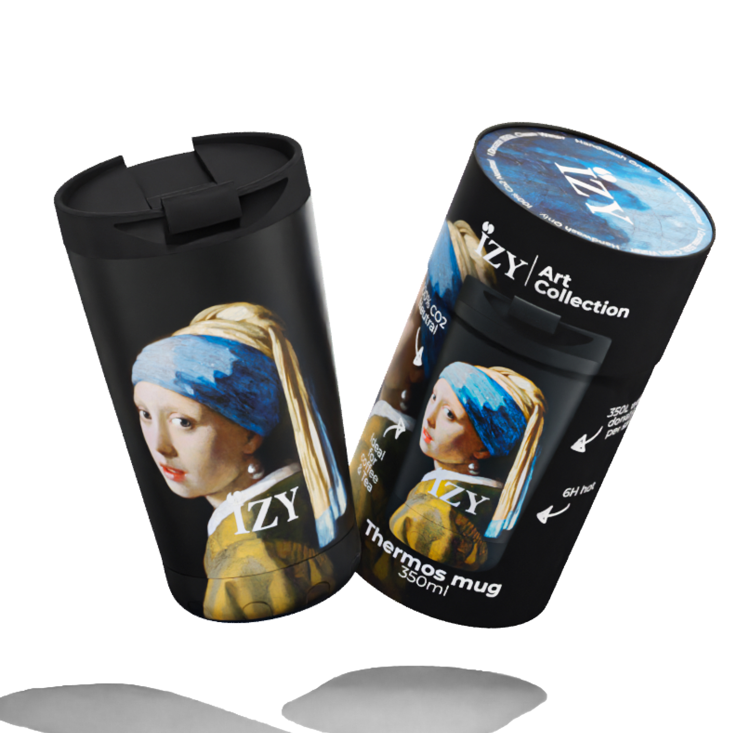 IZY Thermomok - Meisje met de Parel | Kunstzinnige Koffiebeker To Go 350ML- The Artists