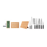 Messen- en keukenaccessoireset - De complete set Deluxe Edition (C): 6 messen + 5 accessoires - Geleverd in een Luxe bamboe geschenkverpakking
