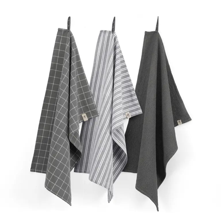 Walra Keukenset Dry Cubes Uni, Strepen & Blokjes 3-delig