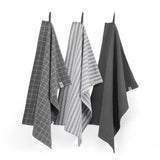 Walra Keukenset Dry Cubes Uni, Strepen & Blokjes 3-delig